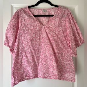 J. Crew Pink Printed Blouse